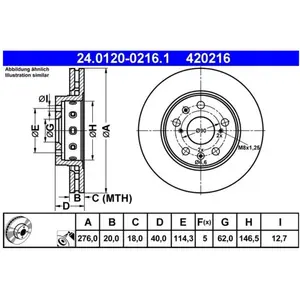 Remschijf 24012002161 ATE pas cher