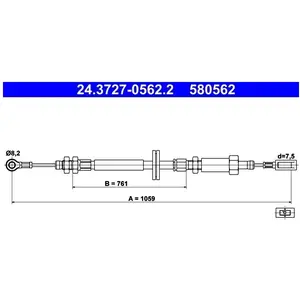 Handremkabel 24372705622 ATE pas cher