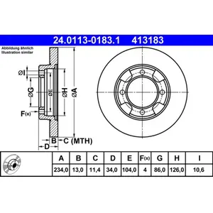 Remschijf 24011301831 ATE pas cher