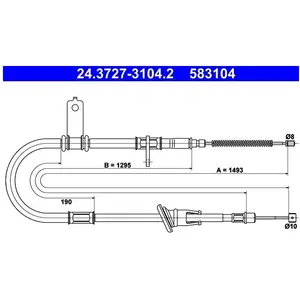 Handremkabel 24372731042 ATE pas cher