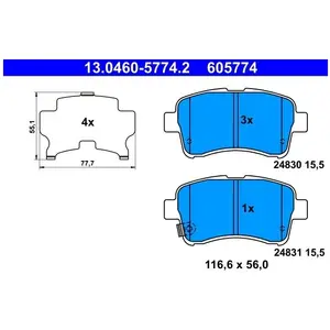 ATE Remblokken set pas cher