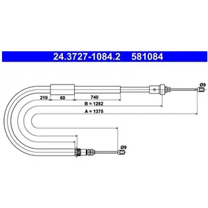 Handremkabel 24372710842 ATE pas cher