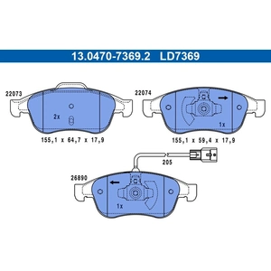 ATE Plaquettes de frein X4 pour MERCEDES-BENZ: Classe T, Citan (Ref: 13.0470-7369.2) pas cher