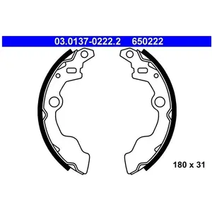 ATE Mâchoires de frein X4 pour SUBARU: Impreza, Justy & SUZUKI: Alto (Ref: 03.0137-0222.2)