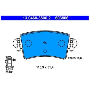 Remblokken set 13046038062 ATE pas cher
