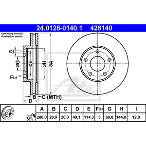 ATE 24012801401 Paire de disques de frein pas cher