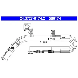 Handremkabel 24372701742 ATE pas cher