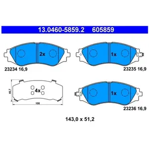 Remblokken set 13046058592 ATE pas cher