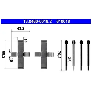 Accessoireset schijfremblok 13046000182 ATE pas cher