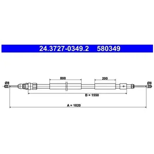 Handremkabel 24372703492 ATE pas cher