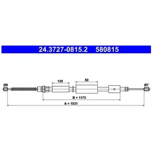 Handremkabel 24372708152 ATE pas cher