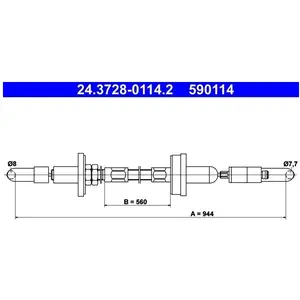 Koppelingkabel 24372801142 ATE pas cher
