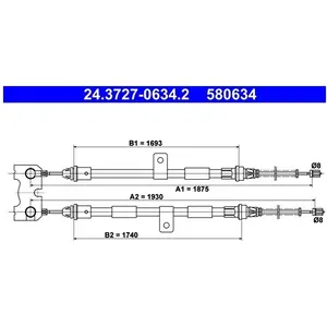 Handremkabel 24372706342 ATE pas cher