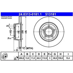 Powerdisc remschijf 24031301811 ATE pas cher