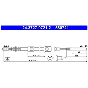 Handremkabel 24372707212 ATE pas cher