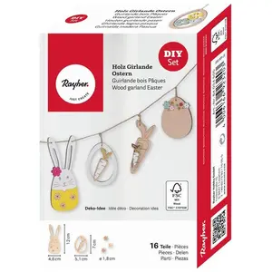 Rayher, Déco de Pâques, Holz Girlande Ostern, FSC Mix Credit, natur, 1... pas cher