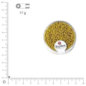 Rayher Perles de rocaille, 2, 0 mm ø, nacre, or, 17 g pas cher