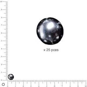 Rayher 14402572 Renaissance Lot de 25 perles de cire en verre Anthracite Ø 8 mm