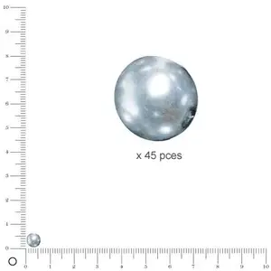 Rayher Perles de cire en verre Renaissance, 6 mm ø, gris pas cher