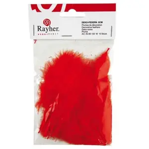 Rayher Plume déco, rouge, 10 pièces