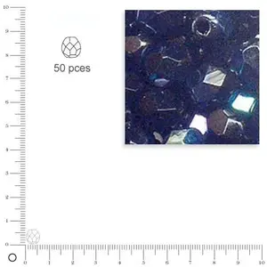 Rayher Perle en verre, 6mm ø, onyx, 50 pièces