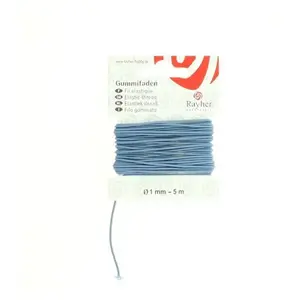 Rayher Fil élastique 1mm bleu moyen 5m, Fil + laine, Bleu pas cher