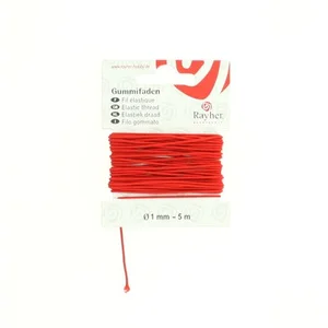 Rayher Gummifaden, 1mm ø, rot, 5 m, Accessoires de couture, Rouge pas cher