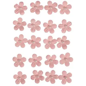 Sticker déco - RAYHER - Fleurs papier - Rosé - 20 pièces - Avec demi-p...