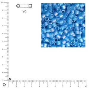 Perle Miyuki Delica 10/0 DBM862 Rainbow transp. dépoli bleu1 pas cher