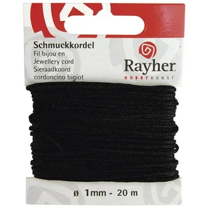 Rayher Cordon de bijoux, noir, 20 m