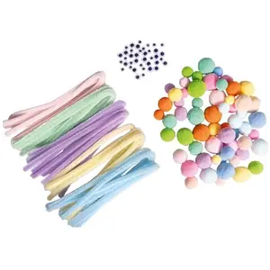Rayher Pompon Chenille Wackelaugen Mix, pastell, 125 St pas cher