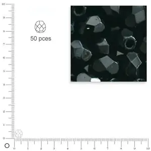 Rayher Perle en verre, 6mm ø, noir, 50 pièces pas cher
