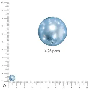 Rayher Perles de cire en verre Renaissance, 8mm ø, azur