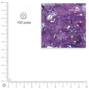 Rayher Perle facettée en verre 3 mm ø lilas irisée boîte 100 pièces pas cher