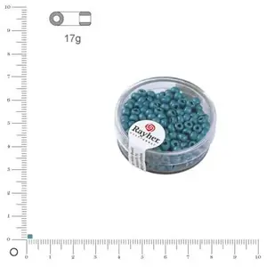 Rayher Metallic - rocailles dépolies turquoise 26 mm ø boîte 17 g pas cher