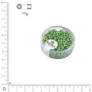 Rayher Perle rocaille Metallic dépolies Vert tilleul 26 mm 17 g pas cher