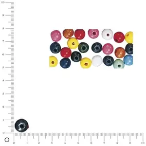 Rayher Perles de bois FSC 100%, poli, 12mm ø, mélangé, 3