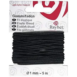 Elastiek, 1 mm zwart RayherVendu parbol