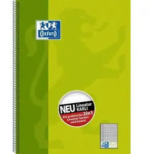 Oxford cahier à spirale karli, format a4+, vert, 160 pages 100050362 pas cher