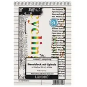 Landre LANDRÉ - Bloc sténo A5, 40 feuilles, avec lignes moyennes lignes de sténo, 60 g/m2, recycling -367504012 pas cher