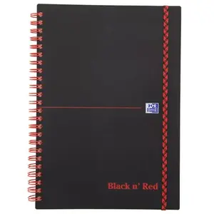 Oxford black n red 400047655 cahier à spirales a5 140 pages noir pas cher