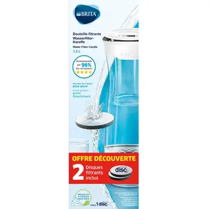 Bouteille filtrante Brita Blanc graphite avec 2 filtre MicroDisc inclu... pas cher