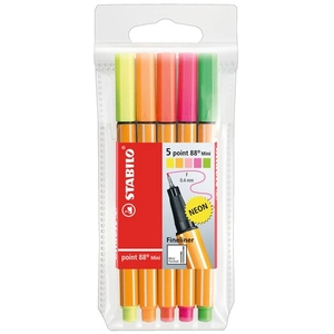 STABILO point 88 Mini fijnschrijver Fijn Meerkleurig 5 stuk(s) pas cher