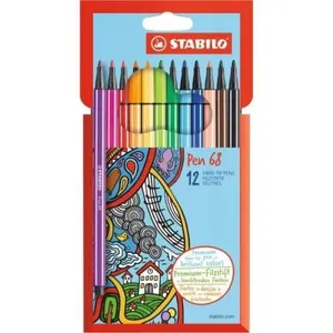 Stabilo Etui de 12 feutres de Dessin PEN 68 Pte ogive Moyenne 1 mmVendu parfnac-be