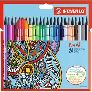 Viltstiften STABILO Pen 68 etui 24 kleuren