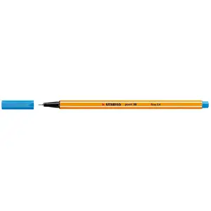 STABILO - Stylo-feutre point 88, largeur du tracé: 0,4 mm, Bleu moyen pas cher