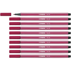 Feutre de qualité supérieure - STABILO Pen 68-10 pièces - rouge foncé pas cher