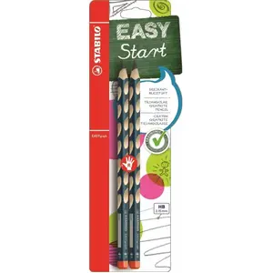 STABILO Blister de 2 Crayons Graphites Easygraph Droitier - Tête trempée - HB