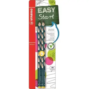 STABILO EASYGRAPH HB LEFT BLISTER 2 PETROL pas cher