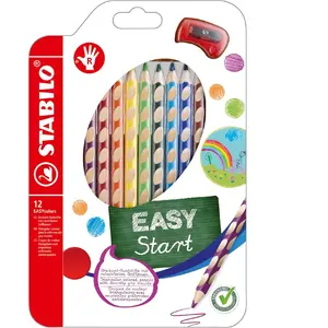 STABILO EASYcolors - Ergonomisch Kleurpotlood - Rechtshandig - Extra dikke 4.2 mm Kern - Set Met 12 Kleuren pas cher